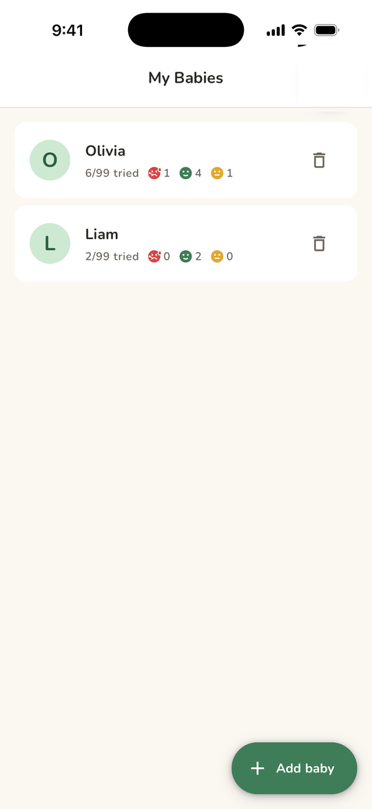 Multiple baby profiles